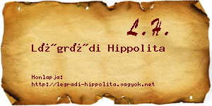 Légrádi Hippolita névjegykártya